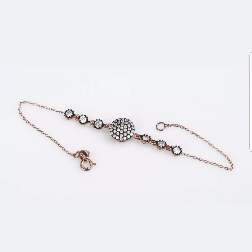 Solar circles white topaz 7" bracelet